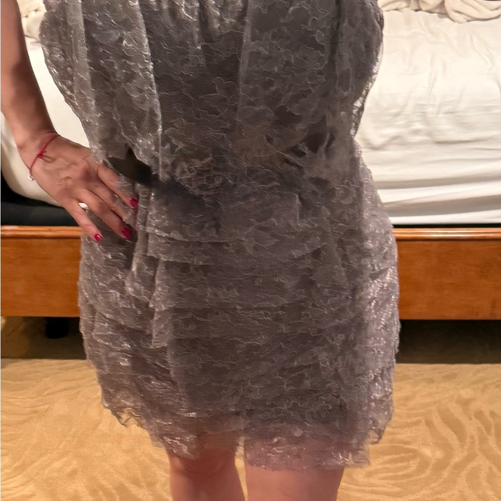 Robert Rodriguez Gray Strapless Sheath Dress